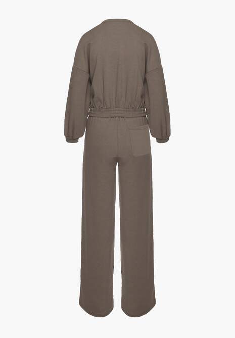 Set Verde Închis din Bumbac Bluză Scurtă cu Elastic și Pantaloni Largi cu Șnur în Talie Rionnea 7