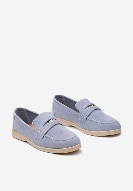 Mocasini Clasici Bleumarin din Imitatie de Camosu cu Catarama Dorellia 5