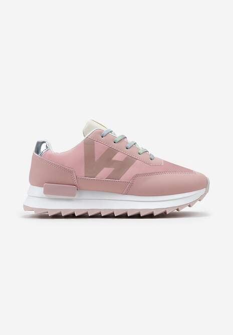 Sneakerși Roz Melisina cu Protector Ornamental pe Talpă și Inserție Metalică 4