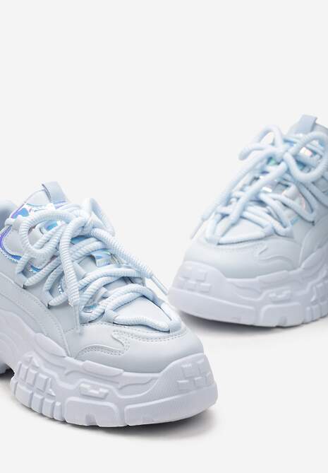 Sneakers Albaștri cu șireturi groase pe platformă joasă Lasandre 6