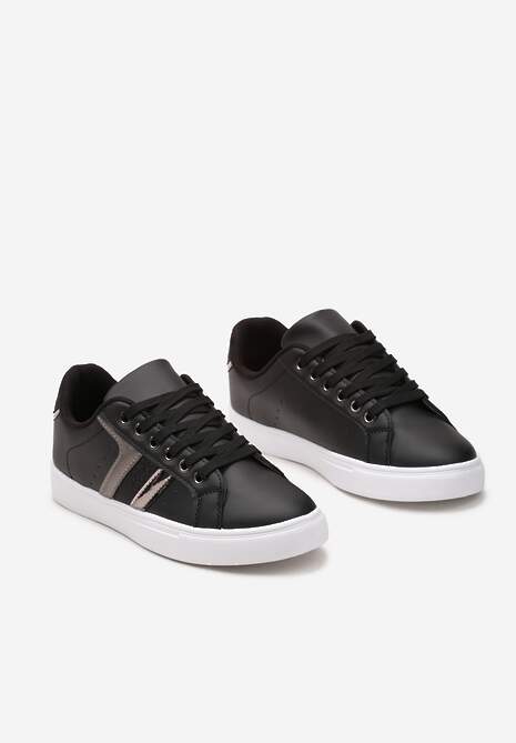 Sneakerși Casual Negri cu Sclipici și Decorațiuni Metalice Tidalis 5