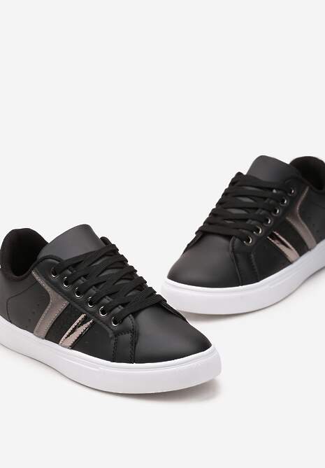Sneakerși Casual Negri cu Sclipici și Decorațiuni Metalice Tidalis 6