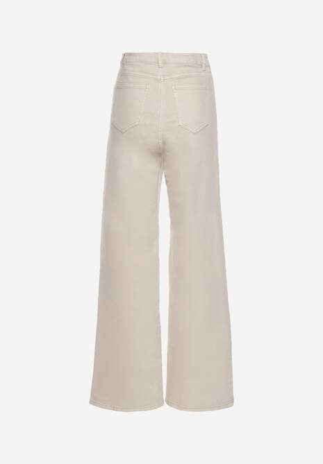 Beżowe Jeansy Szerokie Phririope 7