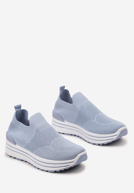 Pantofi Sport Albaștri Slip-On cu Față Moale pe Platformă Joasă Dionema 5