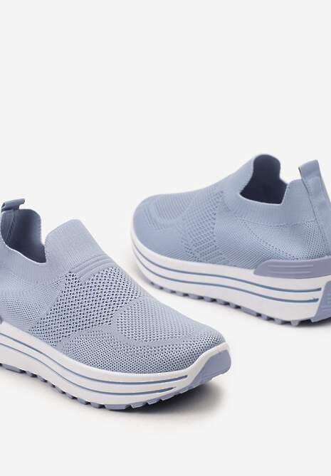 Pantofi Sport Albaștri Slip-On cu Față Moale pe Platformă Joasă Dionema 6