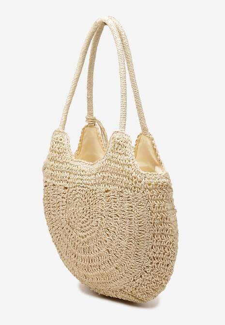 Jasnobeżowa Torebka Shopperka Boho z Plecionej Rafii Aidarsa 4