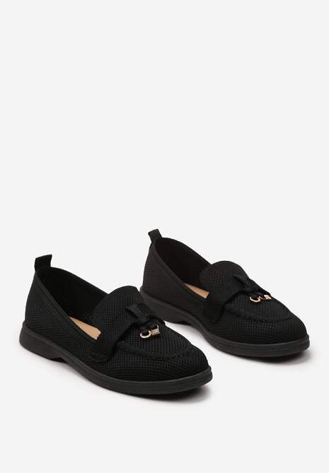 Mocasini Negri Slip-On cu Ornamente Metalice Sadiarca 5