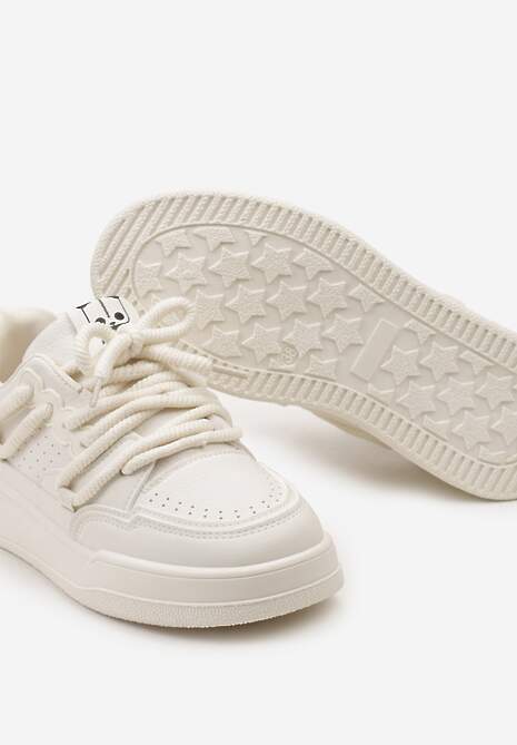 Sneakers bej cu imprimeu panda și șireturi late Wannia 6