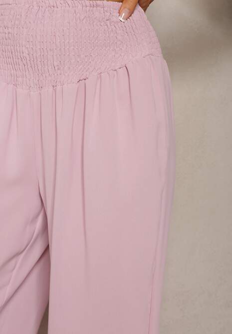 Pantaloni Roz Culotes Talie Înaltă Elastic Lipadre 5