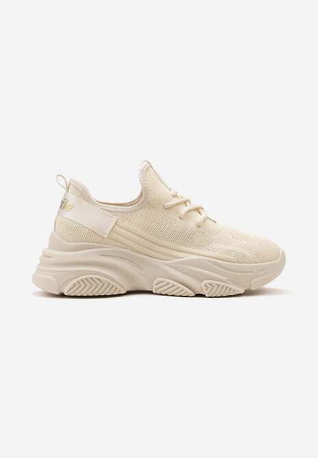 Sneakers Bej Wsuwane cu Carâmb Înalt tip Șosetă și Talpă cu Imprimeu Axilon 4