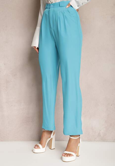 Pantaloni Eleganti Bleumarin cu Fermoar Andantino 4