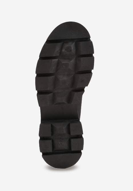 Mocasini negri cu talpa groasa in culoarea tijei cu catarama Rosarose 7