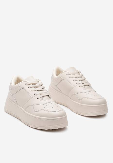 Sneakers Bej cu Platforma și Carâmb Înalt Liciana 5