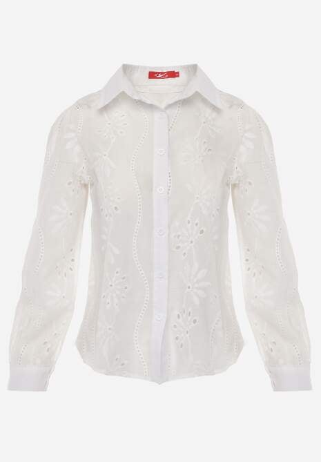Cămașă Brodată Albă cu Mânecă Reglabilă cu Nasturi Illviana 6