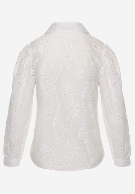 Cămașă Brodată Albă cu Mânecă Reglabilă cu Nasturi Illviana 7