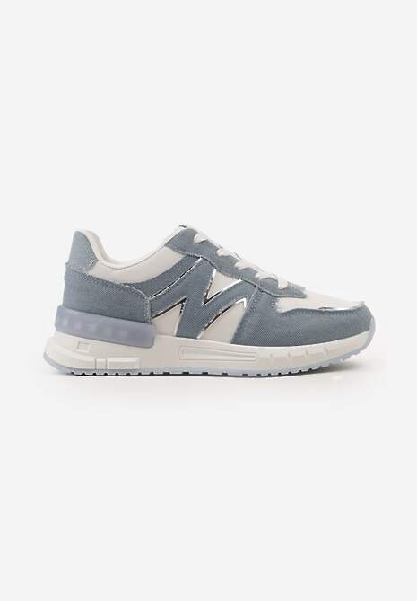 Sneakers Albastru-Alb cu Șiret și Inserții Metalice Remarie 4