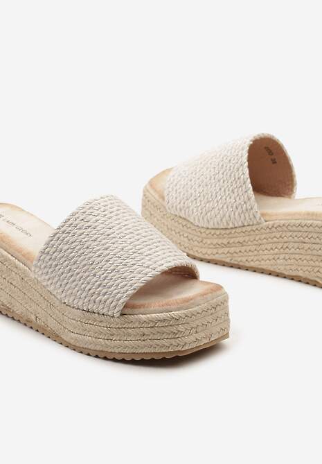 Argintii Casual Papuci de Casă pe Platformă și Toc În Stil Boho Moonula 6