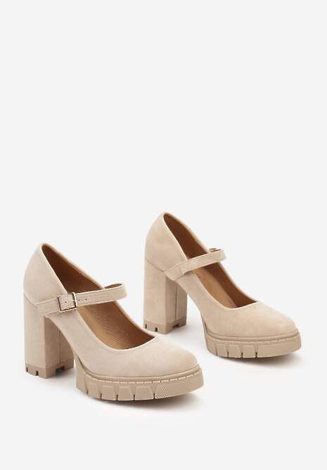 Pantofi cu toc Riandora Bej 5