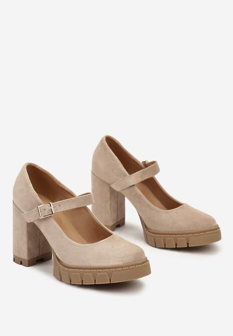 Pantofi cu toc Riandora Bej 5