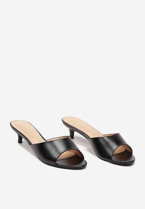 Papuci Negre cu Toc Stiletto Paressa 5