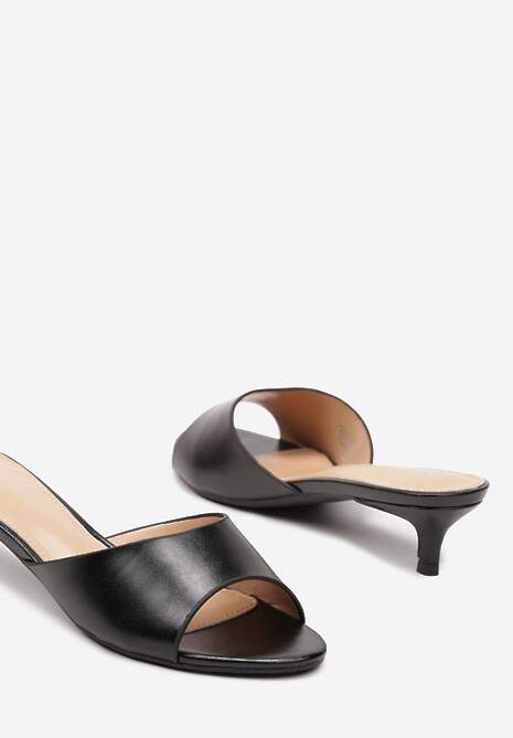 Papuci Negre cu Toc Stiletto Paressa 6