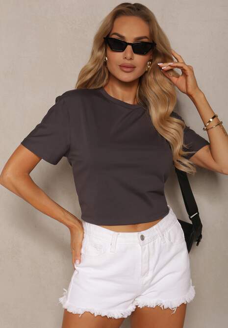 Tricou Detima din Bumbac Clasic Negru Gri 4