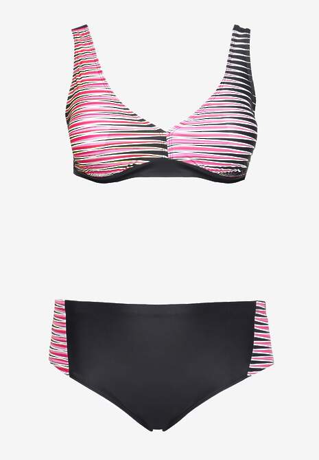 Różowy Strój Kąpielowy Dwuczęściowy Bikini w Paski Patalia 5