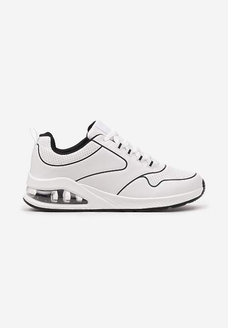 Sneakerși Alb-Negru cu Talpă Tip Air din Imitatie de Piele Ialoella 4