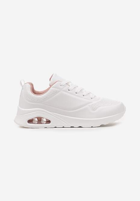 Biało-Różowe Sneakersy na Grubej Podeszwie przed Kostkę Floemini 4
