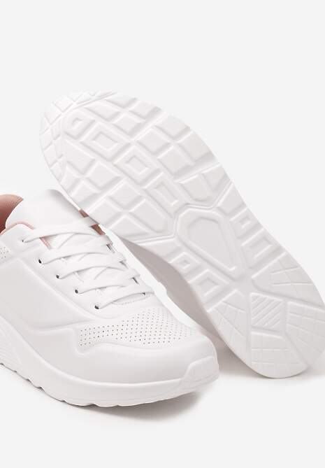 Biało-Różowe Sneakersy na Grubej Podeszwie przed Kostkę Floemini 6