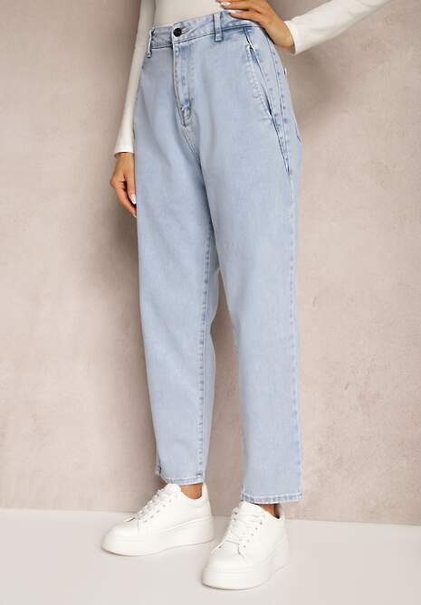 Niebieskie Jeansy High Waist Typu Mom Fit Wanessa 4