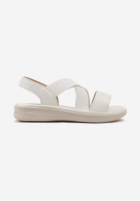 Sandale Albe Slip-On cu Barete Late Zaldia 4