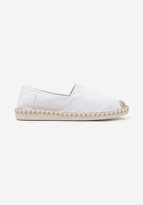 Espadrile Albe Plate Intrare Usoara Impletitura Moaxia 4