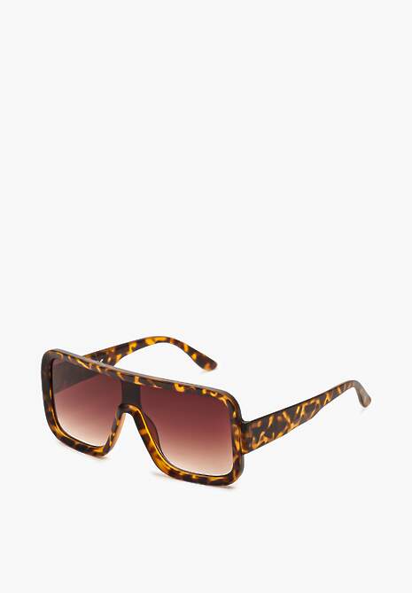 Brązowe Okulary Przeciwsłoneczne Duże w Streetwearowym Stylu Moalixia