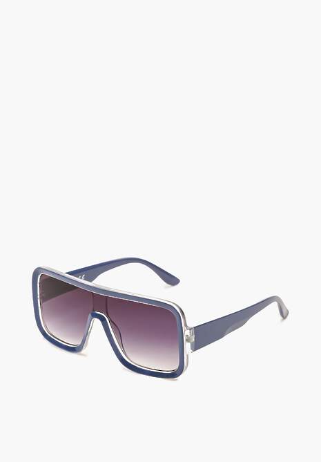Niebieskie Okulary Przeciwsłoneczne Duże w Streetwearowym Stylu Moalixia