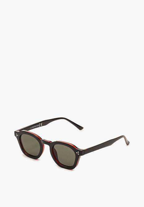 Czarno-Brązowe Casualowe Okulary Przeciwsłoneczne z Filtrem UV Cleata