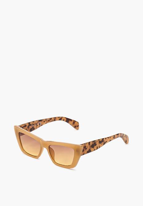 Beżowe Eleganckie Okulary Przeciwsłoneczne Cat Eye Firsa