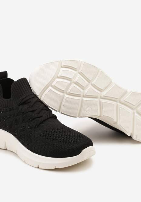 Pantofi sport negri cu carâmb elastic și branț din piele naturală Rantia 6