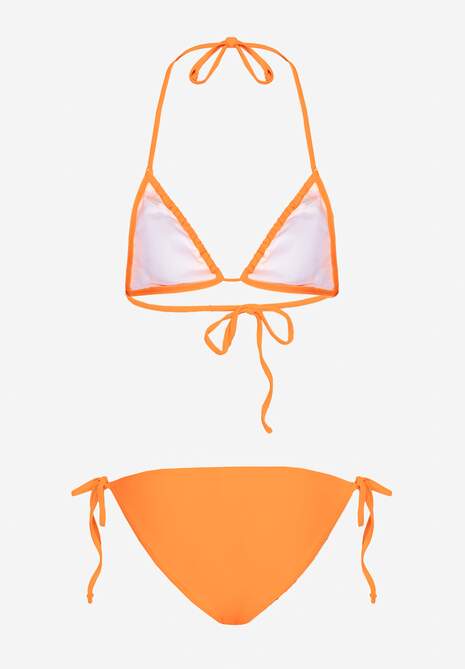 Pomarańczowe Klasyczne Bikini Wiązane z Trójkątnym Biustonoszem Giralia 6