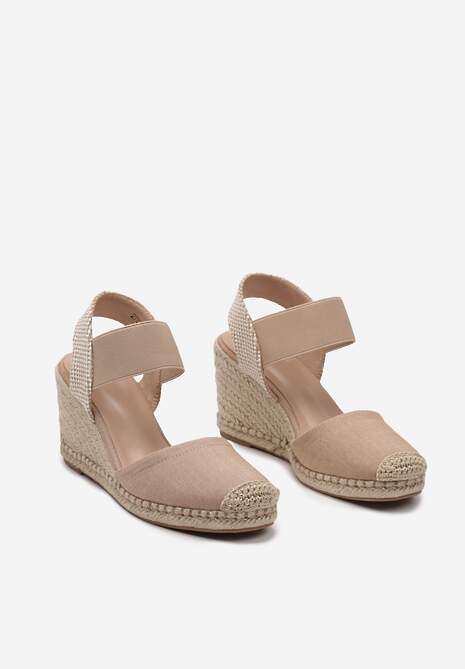 Sandale bej Espadrile pe platformă împletită Batulia 5