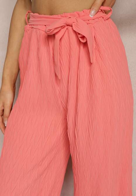 Pantaloni Roz Largi Cu Curea In Talie Pubolia 5