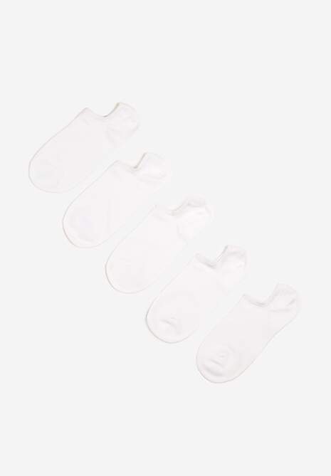 Białe Krótkie Skarpety z Bawełny 5-Pack Lesolia