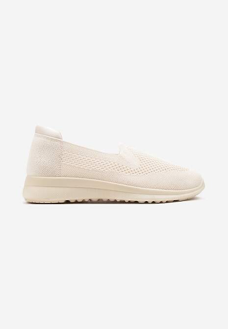 Tenisi bej în slip-on cu perforații decorative Elajames 4