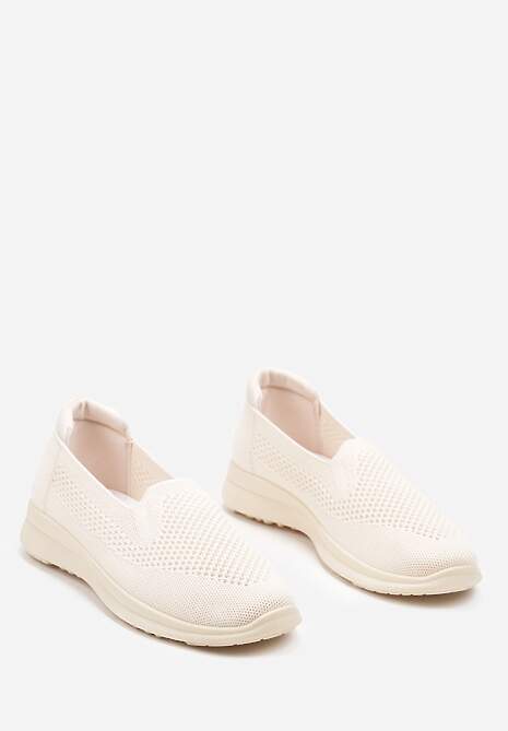 Tenisi bej în slip-on cu perforații decorative Elajames 5