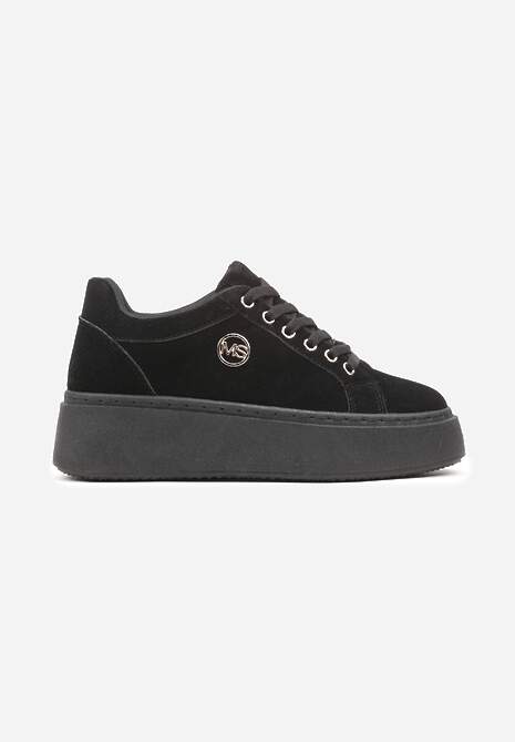 Sneakers Negri pe Platformă Uniformă cu Aplicație Discretă Tavea 4