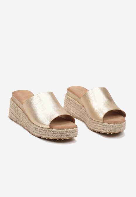 Șlapi Aurii Casual cu Platformă în Stil Boho Krissta 5