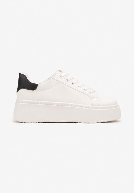 Biało-Czarne Basicowe Sneakersy na Platformie Tiaeliana 4