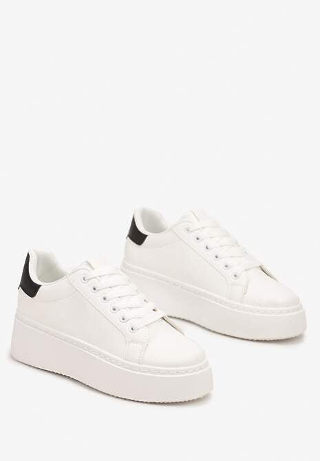 Biało-Czarne Basicowe Sneakersy na Platformie Tiaeliana 5