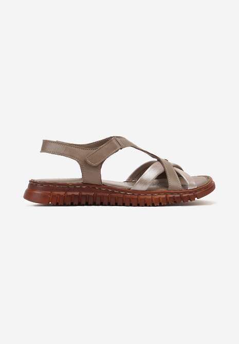 Sandale Casual Gri Închis cu Talpă Plată și Barete Decorative cu Sistem de Închidere Arici Risandi 4