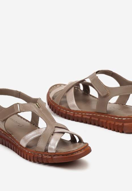 Sandale Casual Gri Închis cu Talpă Plată și Barete Decorative cu Sistem de Închidere Arici Risandi 6